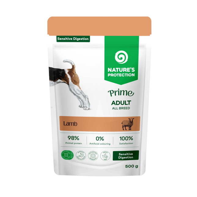 Nature's Protection, Prime Sensitive Digestion - Nassfutter mit Lamm für eine sensible Verdauung für ausgewachsene Hunde aller Rassen