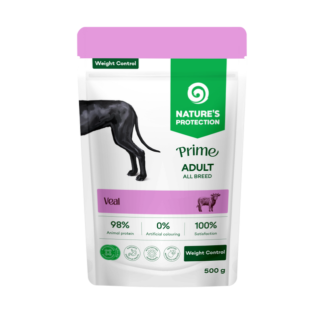 Nature's Protection, Prime Weight Control - Nassfutter mit Kalb zur Gewichtskontrolle für ausgewachsene Hunde aller Rassen