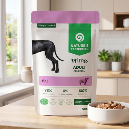 Nature's Protection, Prime Weight Control - Nassfutter mit Kalb zur Gewichtskontrolle für ausgewachsene Hunde aller Rassen