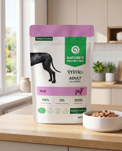Nature's Protection, Prime Weight Control - Nassfutter mit Kalb zur Gewichtskontrolle für ausgewachsene Hunde aller Rassen