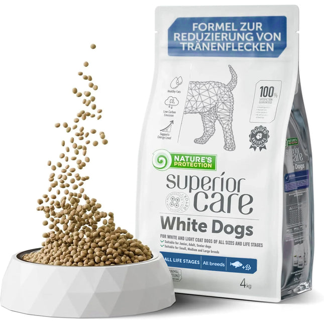 Nature's Protection, Superior Care - Dog food with white fish and rice, all breeds and life stages, white coat