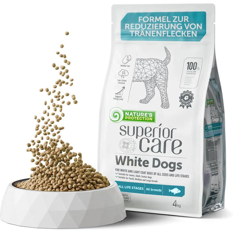 Nature’s Protection Superior Care - Getreidefreies Hundefutter mit Weißfisch, alle Rassen und Lebensphasen, weißes Fell