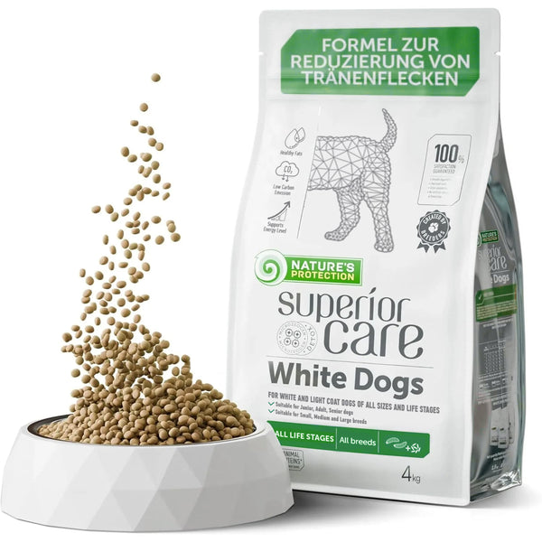 Nature’s Protection, Superior Care - Trockenfutter mit Insekt & Reis - Alle Altersstufen, Alle Rasse, Weißes Fell