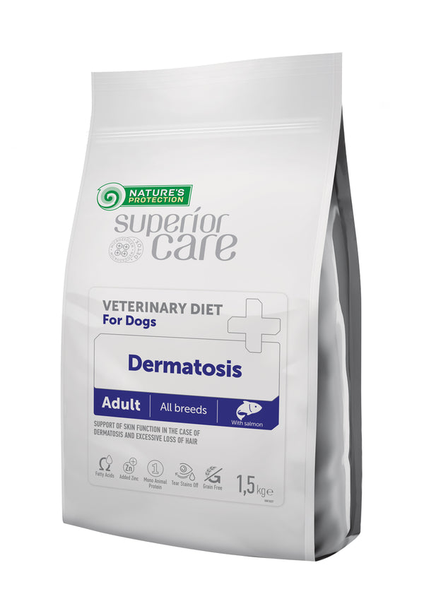 Nature's Protection, Superior Care, Veterinary Diet Dermatosis - Getreidefreies Diät Trockenfutter mit Lachs - Erwachsen, Alle Rassen, Alle Felltypen