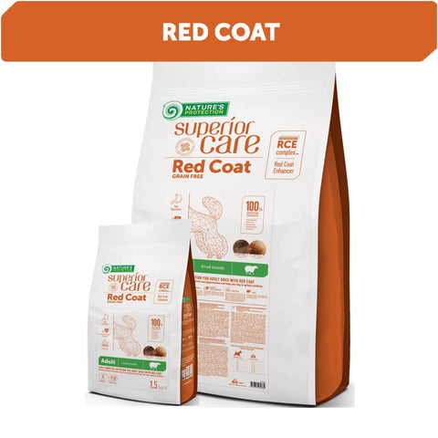 NATURES PROTECTION Superior Care Red Coat Lamm Getreidefrei Erwachsene Hunde Kleine Rassen