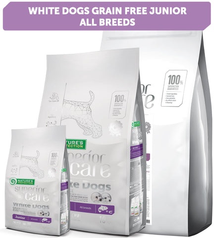 NATURES PROTECTION Superior Care White Dogs Grain Free Lachs Junior Alle Rassen