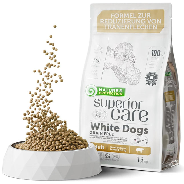 Nature's Protection, Superior Care - Getreidefreies Hundefutter mit Lamm – Erwachsene Hunde, kleine Rassen, weißes Fell