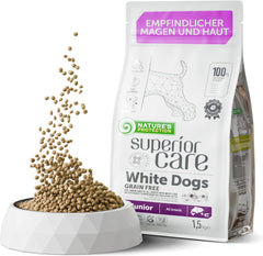 Nature's Protection, Superior Care - Getreidefreies Hundefutter mit Lachs – Junior Hunde, alle Rassen, weißes Fell