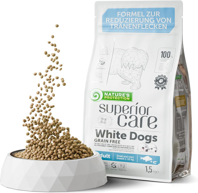 Nature's Protection, Superior Care - Getreidefreies Hundefutter mit Weißfisch – Erwachsene Hunde, alle Rassen, weißes Fell