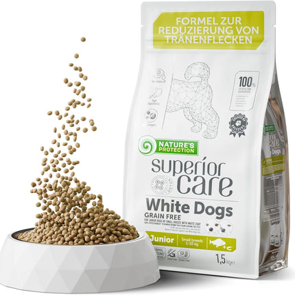 Nature's Protection, Superior Care - Getreidefreies Hundefutter mit Weißfisch – Junior Hunde, kleine Rassen, weißes Fell