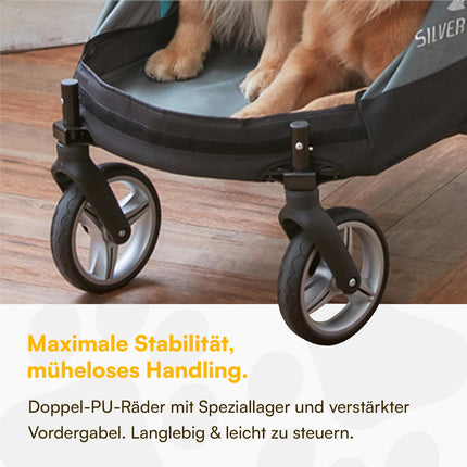 Petstro Stroller Silver Wing - Hundebuggy bis 55kg - Rot