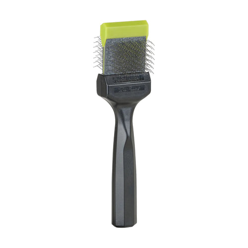 LES POOCHS Green Brush – brush head from the side