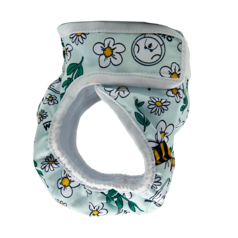 Misoko Hündinnenwindel - Wiederverwendbar mit Bienen-Motiv, Hellblau, 1 Stück