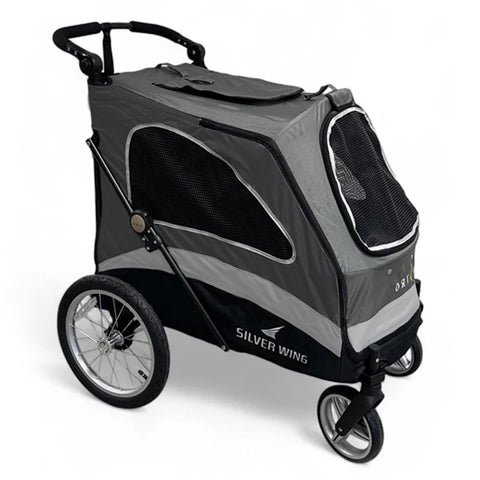 Petstro Stroller Silver Wing - Dog Buggy up to 55 kg - Grey
