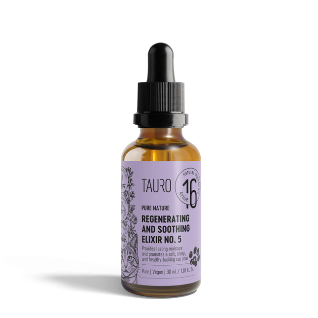 Tauro Pro Line, Pure Nature Elixier Nr. 5 - Regenerierend & beruhigend für Katzen mit sensibler Haut & zur Fellreparatur
