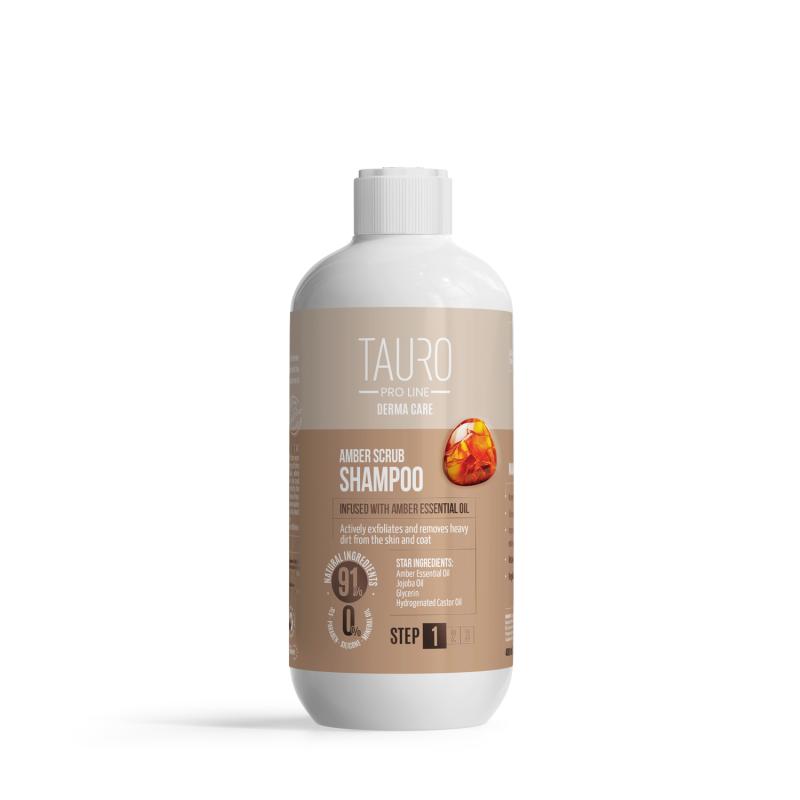 Tauro Pro Line, Derma Care, Shampoo exfoliant à l'ambre - pour la peau et le pelage des chiens et des chats