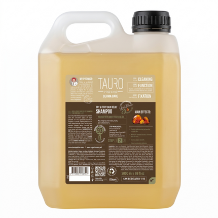 LIGNE TAURO PRO – Soins Derma | Shampoing apaisant pour peaux sèches et sujettes aux démangeaisons – pour peaux sèches et sujettes aux démangeaisons des chiens et des chats – 400 ml
