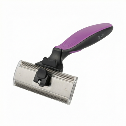 Deshedding-Rechen Größe L in Schrägansicht – 110 mm breiter Kopf