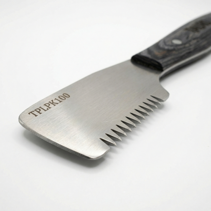 Tauro Pro Line Stripping-Messer - Grobe Zahnung, brauner Holzgriff, 16 cm, 15 Zähne