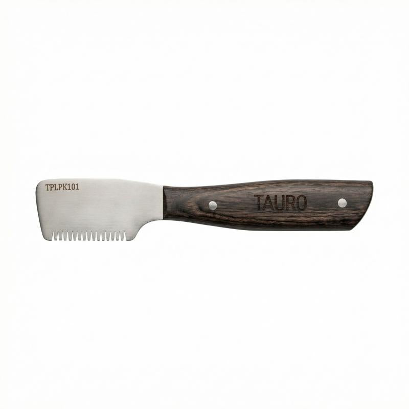 Tauro Pro Line Stripping-Messer - Mittlere Zahnung, Holzgriff, 16 cm
