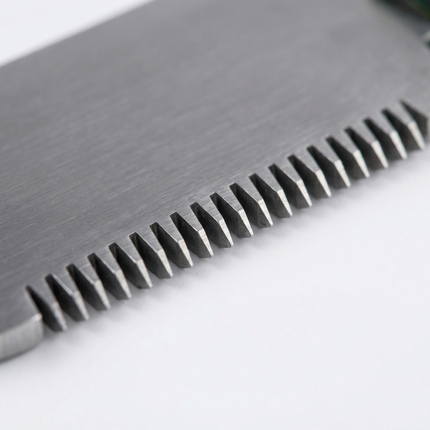 Tauro Pro Line Stripping-Messer - Grobe Zahnung, grüner Holzgriff, 16 cm, 15 Zähne