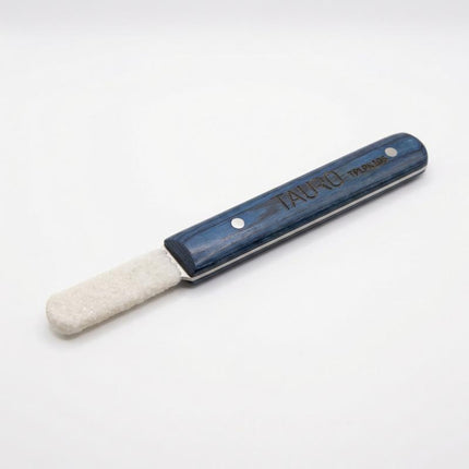 Tauro Pro Line Stripping-Messer mit Trimmstein - Blauer Griff, 14 cm