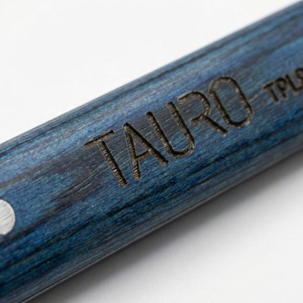 Tauro Pro Line Stripping-Messer mit Trimmstein - Blauer Griff, 14 cm