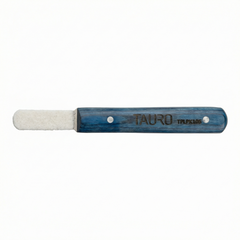 Tauro Pro Line Stripping-Messer mit Trimmstein - Blauer Griff, 14 cm