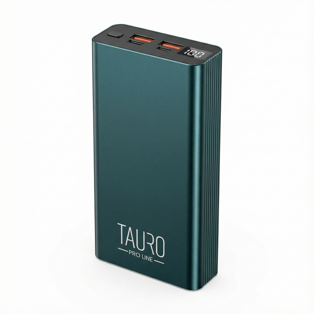 Tauro Pro Line Powerbank - Aus Aluminium, 22.5 W Schnellladefunktion, 20.000 mAh