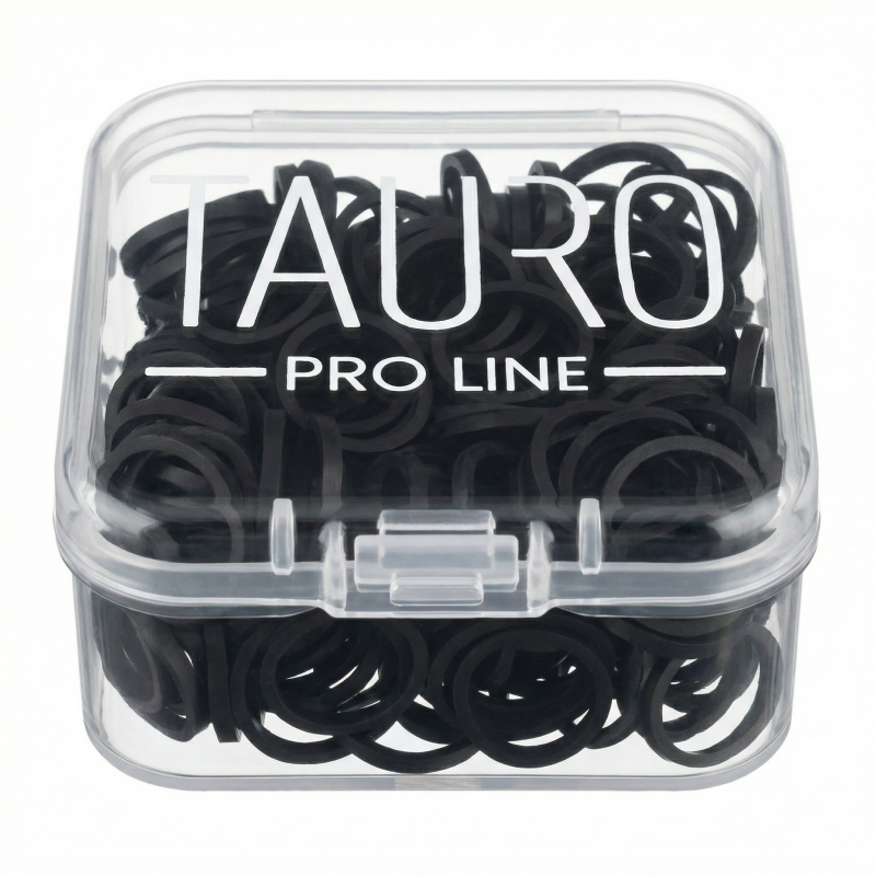 Tauro Pro Line Hair Ties - Professional, Black, 0.85 cm Diameter