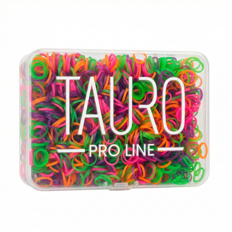 Tauro Pro Line Hair Elastics - Professional, colourful mix, 0.85 cm diameter