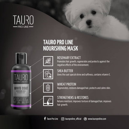 TAURO PRO LINE White Coat, Nourishing Mask For Dogs And Cats