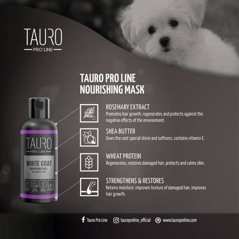 TAURO PRO LINE White Coat, Nourishing Mask For Dogs And Cats