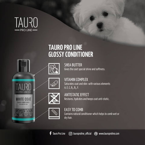 TAURO PRO LINE White Coat, Glossy Conditioner For Dogs And Cats