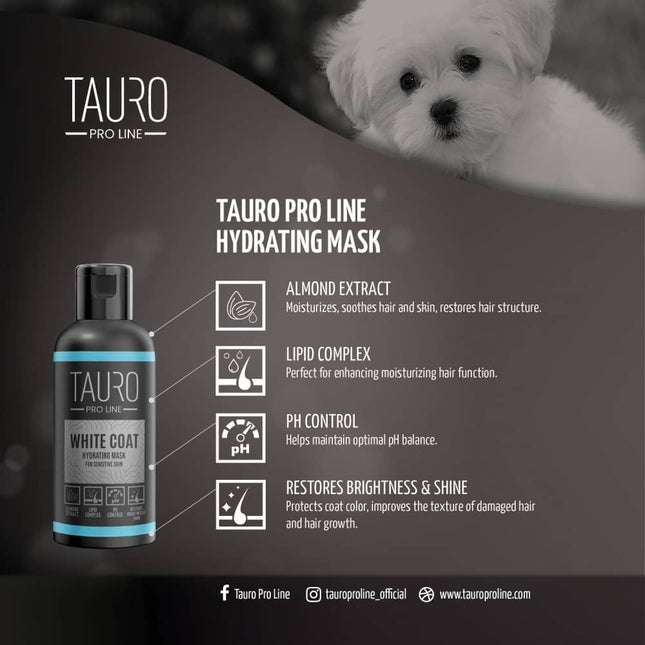 TAURO PRO LINE White Coat, Hydrating Mask For Dogs And Cats