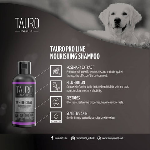 TAURO PRO LINE White Coat, Nourishing Shampoo For Dogs And Cats