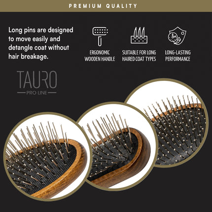 TAURO PRO LINE – Prestige | Wooden massage brush – antistatic &amp; ergonomic