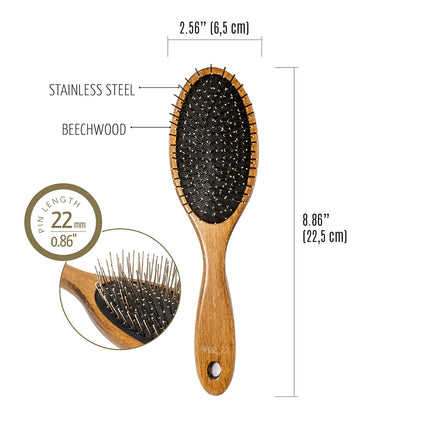 TAURO PRO LINE – Prestige | Wooden massage brush – antistatic &amp; ergonomic