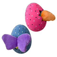 MISOKO | Hundespielzeug Eier - Latex & Plüsch - 11  cm