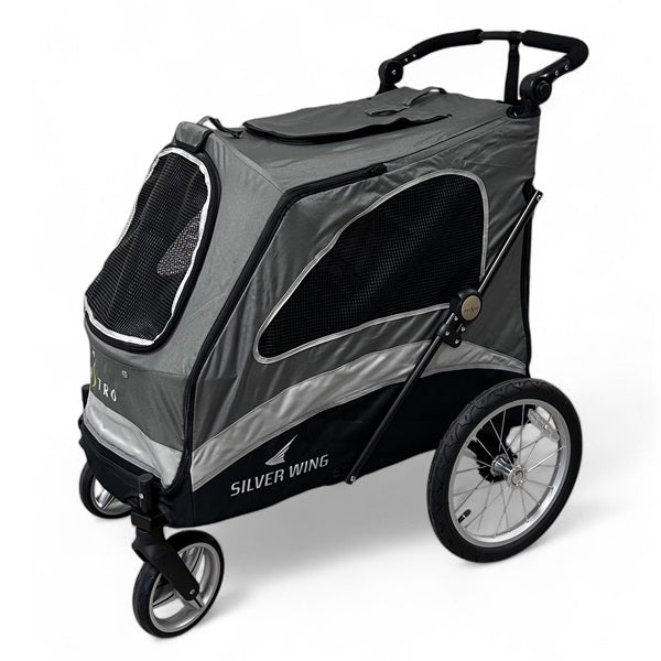 Petstro Stroller Silver Wing - Hundebuggy bis 55kg - Grau