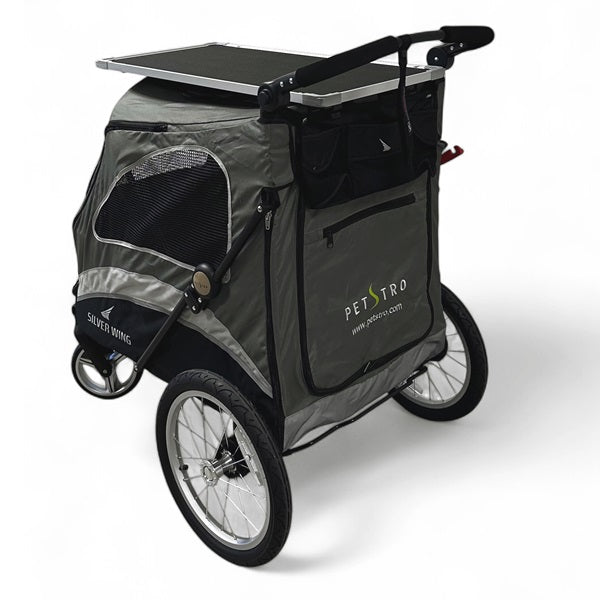 Petstro Stroller Silver Wing - Hundebuggy bis 55kg - Grau