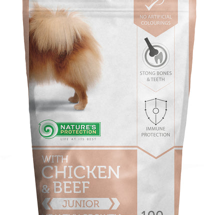 NATURE'S PROTECTION - Premium | Wet food, grain-free with chicken &amp; beef - Junior dogs, all breeds - 100 g