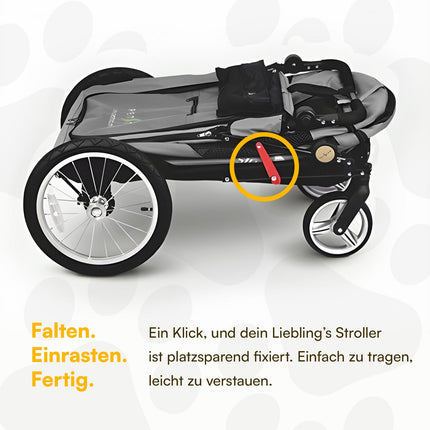 Petstro Stroller Silver Wing - Hundebuggy bis 55kg - Rot