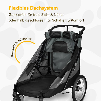 Petstro Stroller Silver Wing - Hundebuggy bis 55kg - Rot