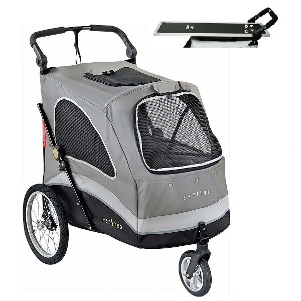 Petstro Stroller Skyline - Hundebuggy bis 45kg - Grau