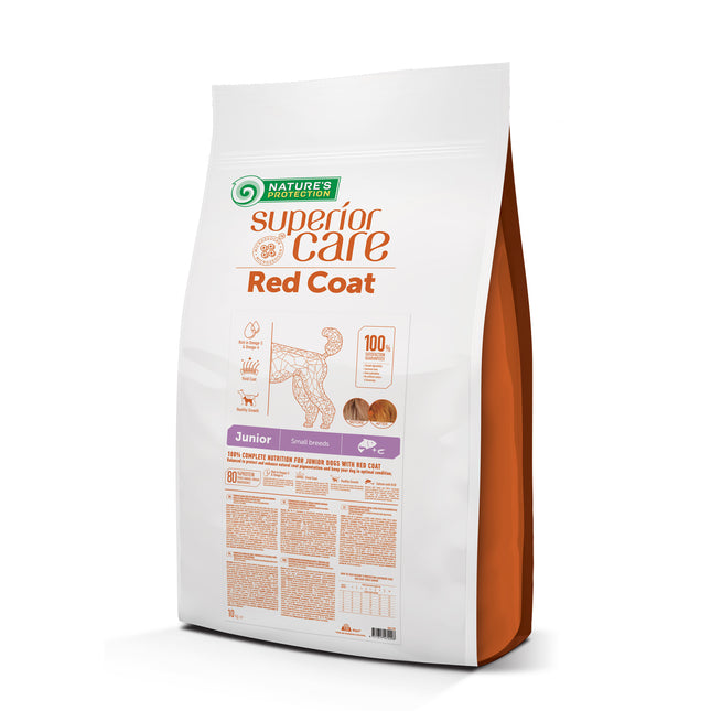 NATURE’S PROTECTION – Superior Care | Hundefutter, getreidefrei mit Lachs – Junior Hunde, kleine Rassen, rotes Fell
