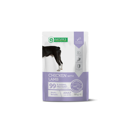 NATURE’S PROTECTION - Premium | Nassfutter, getreidefrei mit Huhn und Lamm - Erwachsene Hunde - 100 g