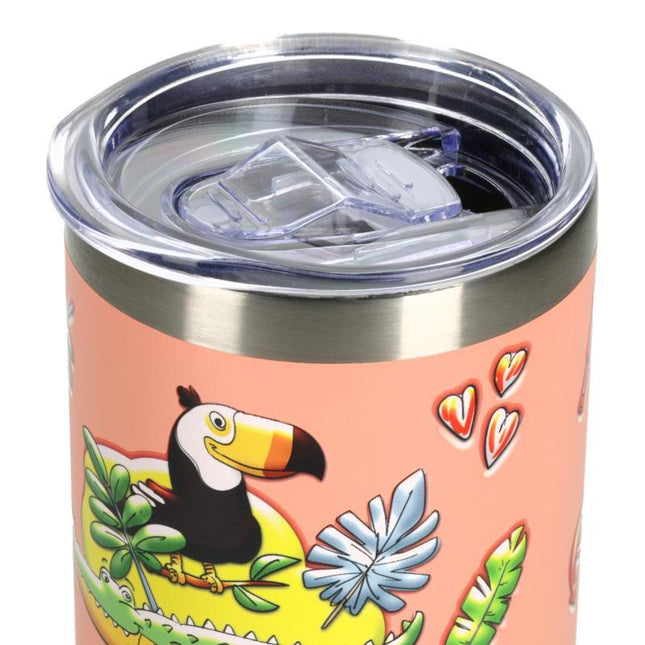 MISOKO | Gourde en acier inoxydable - avec motif imprimé et bouchon à vis - 600 ml