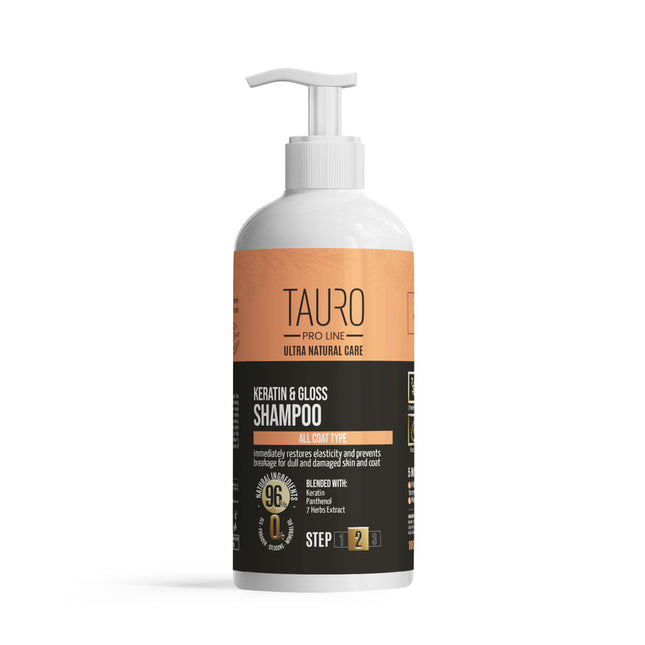 TAURO PRO LINE – Ultra Natural Care | Keratin & Gloss Shampoo – für glänzendes Fell bei Hunden & Katzen