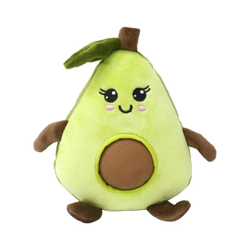 MISOKO | Hundespielzeug Avocado rund - Plüsch & Latex, mit Quietsche - 19 cm